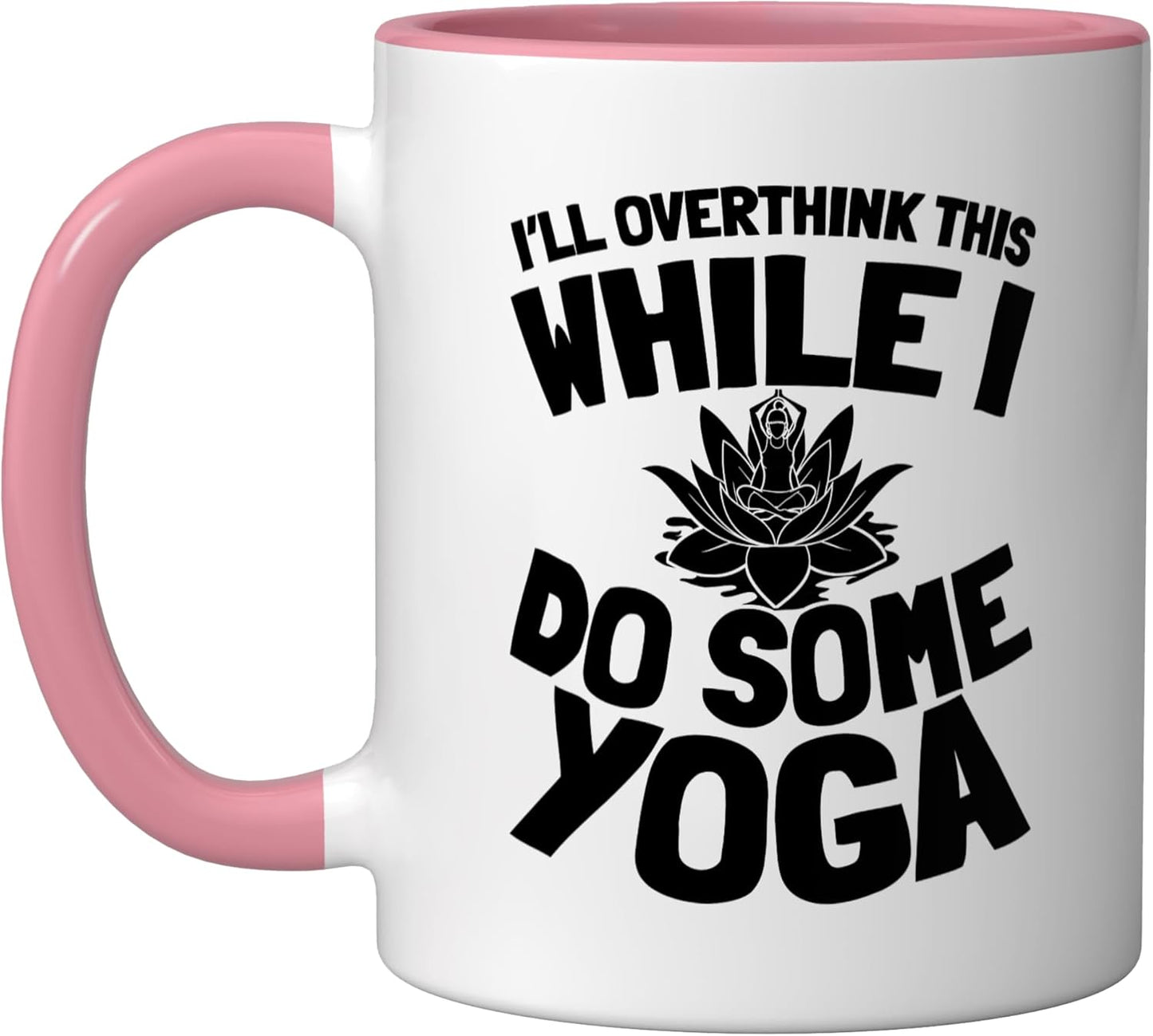 Taza Cerámica Yoga Rosa/Blanca