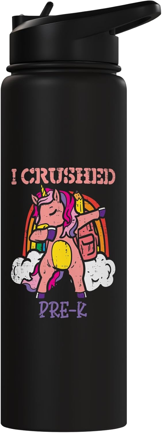 Botella de agua acero inoxidable aislada Unicorn Dab Rainbow