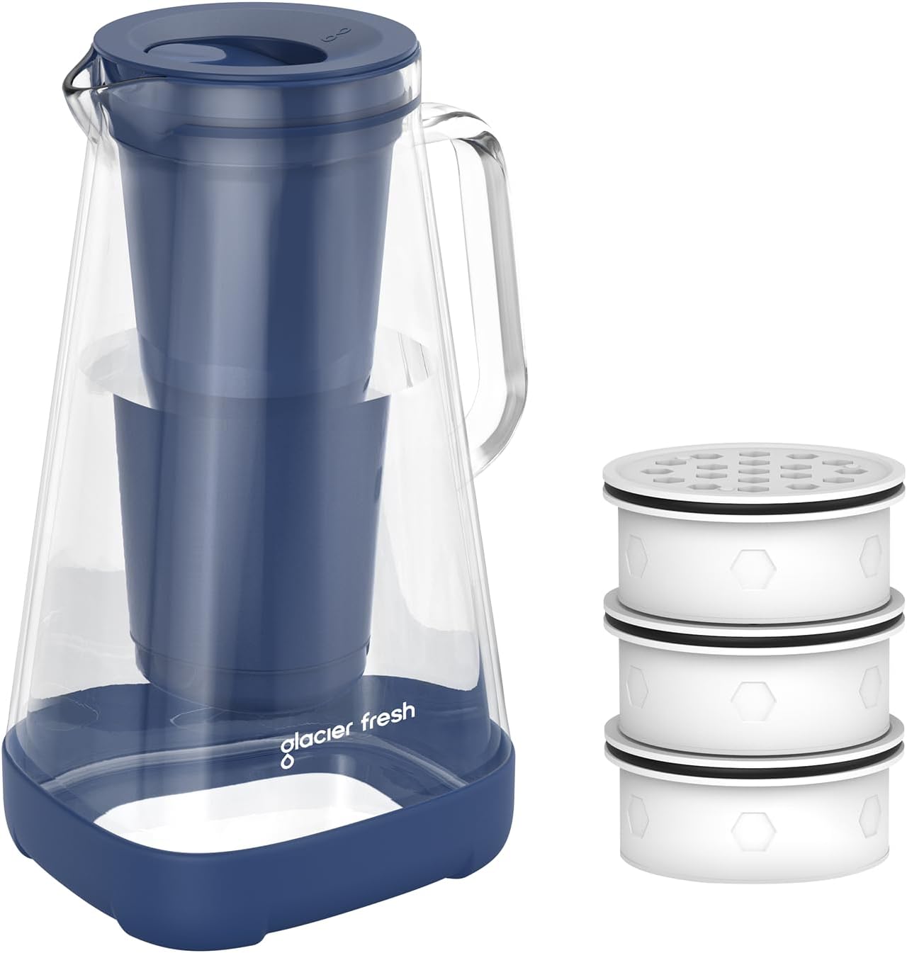Jarra Vidrio 10 Tazas Con 3 Filtros Carbón