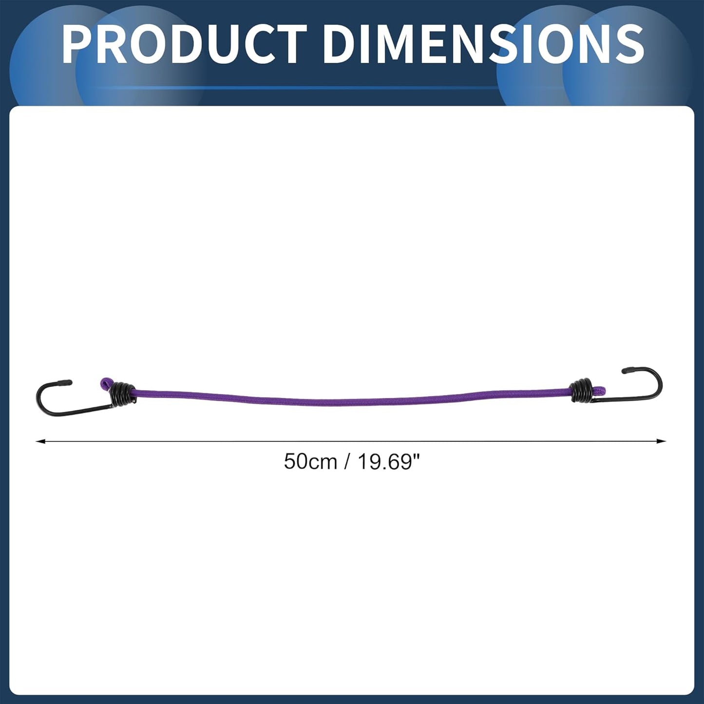 Cuerdas elásticas con ganchos ajustables metal morado 4uds