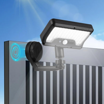 Lámpara pared solar 92 LED IP65 ajustable para balcón