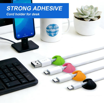 Pack 12 clips autoadhesivos soporte alambre oficina