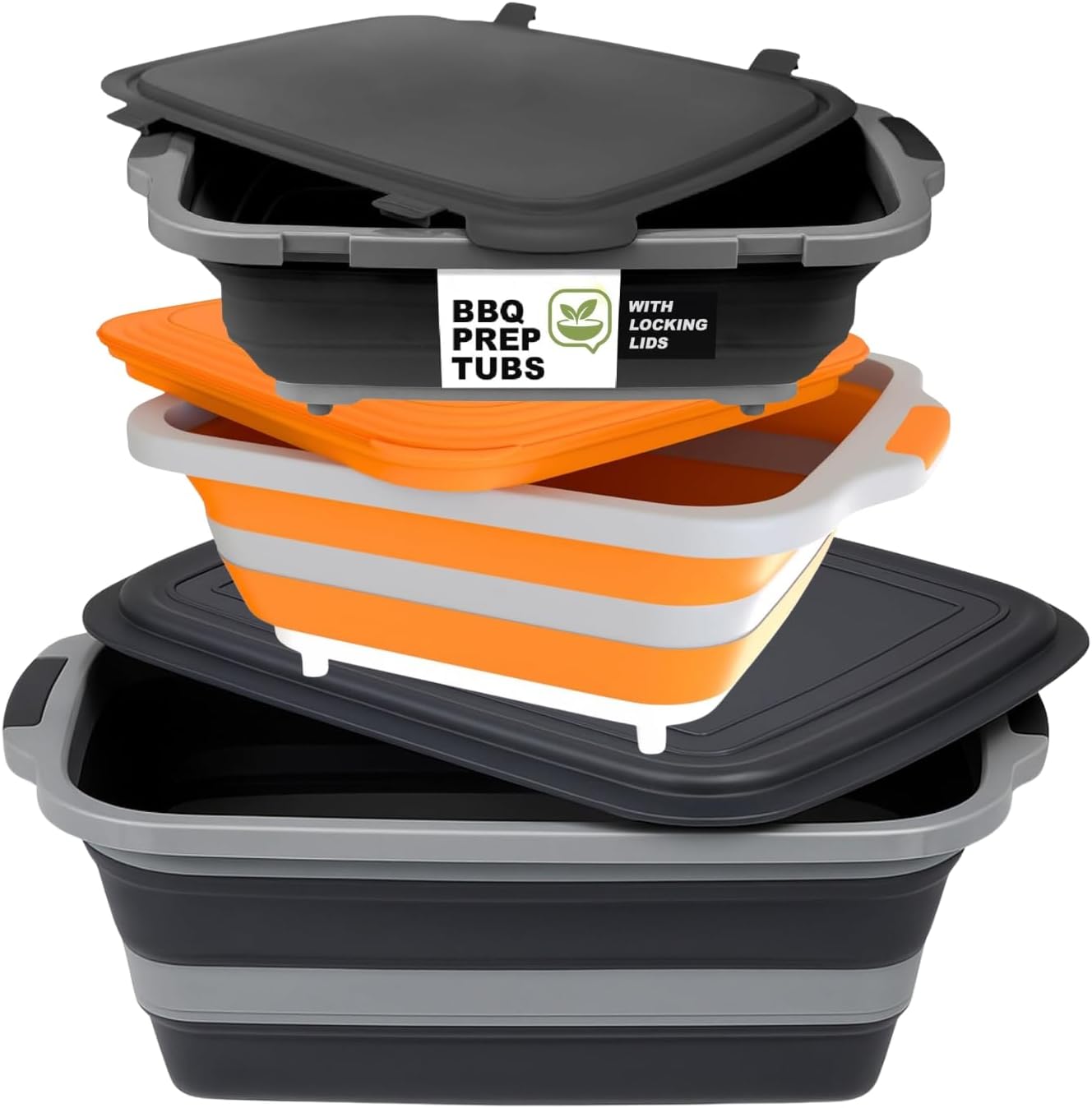 Tubo plegable barbacoa 30L y 2 Pzas 16L con tapas