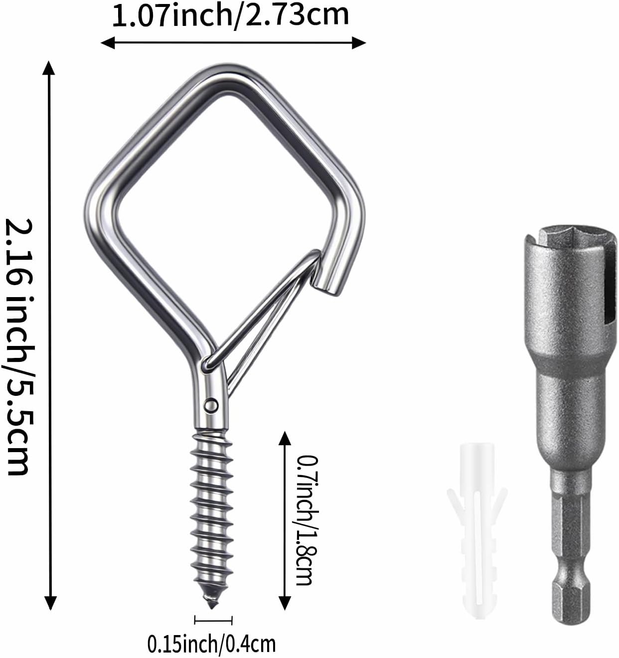 Ganchos acero inox para colgar luces interiores