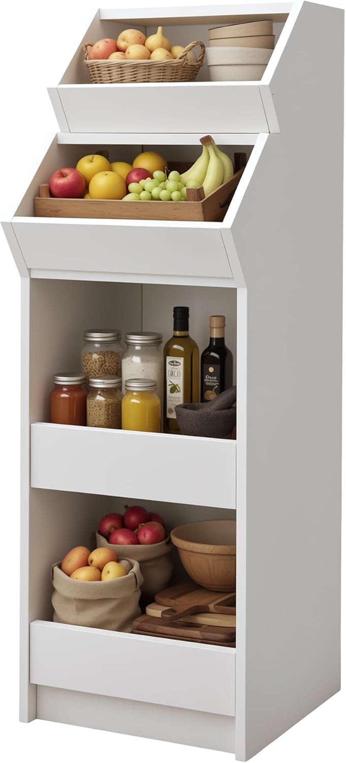 Caja de pan madera 4 niveles para papas y cebollas