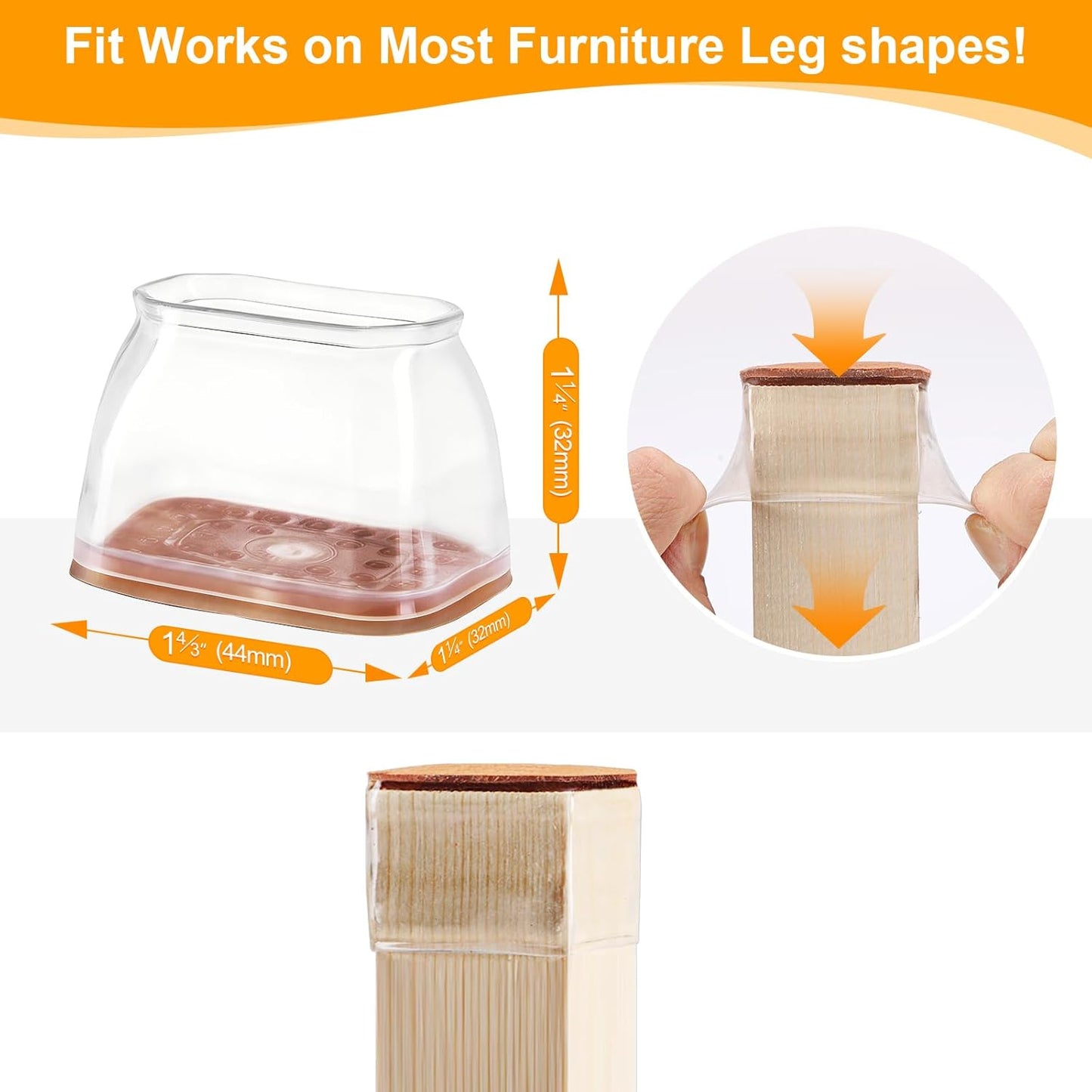 24 Tapas Fieltro Silicona Protección Patas Silla Madera