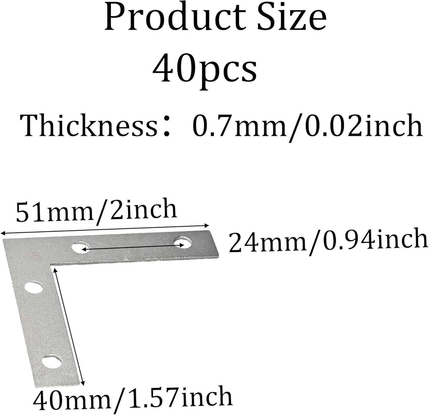 40 Soportes Esquina L 2x2pulg Metal para Muebles Armarios