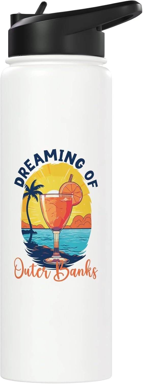 Botella de agua aislada de acero inoxidable Dreaming of Outer Banks
