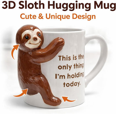 Taza de café con diseño de perezoso, regalo divertido para oficina