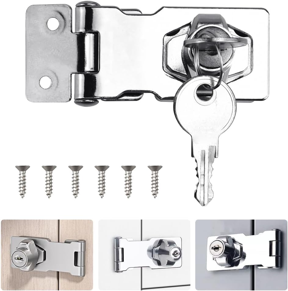 Cerradura puerta con candado y llave resistente