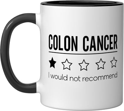 Taza de cerámica para conciencia del cáncer de colon negro/blanco