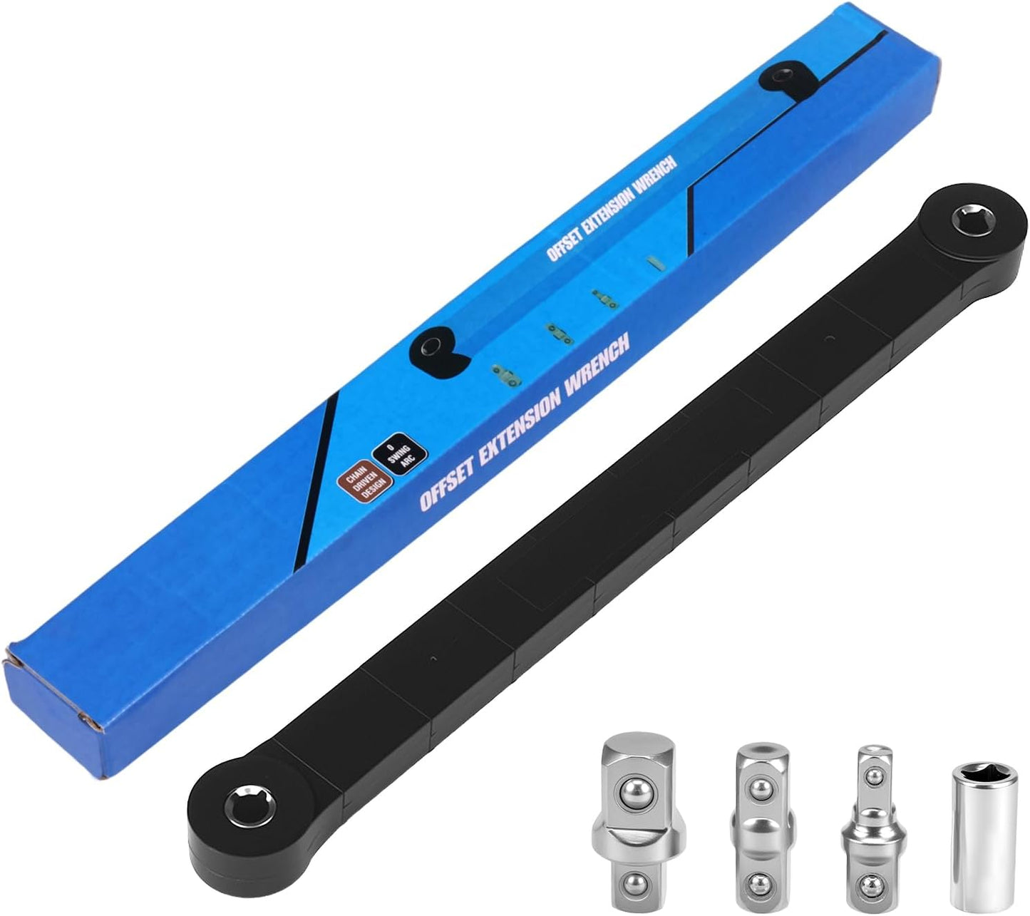 Llave extensión offset 15pulg con adaptadores 1/2 1/4 3/8