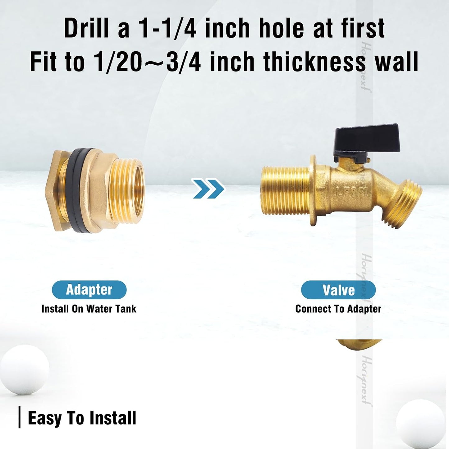 Kit válvula barril lluvia 3/4 pulg conector manguera jardín