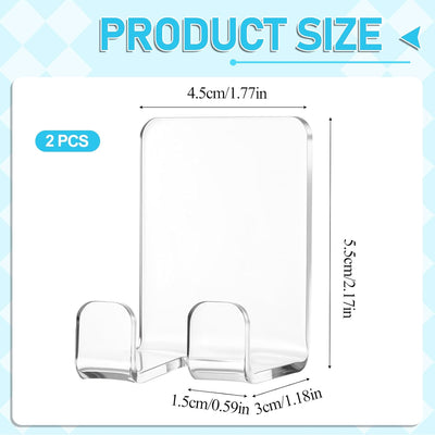 2 Soportes Maquinilla Afeitar Adhesivo Acrílico Baño Cocina