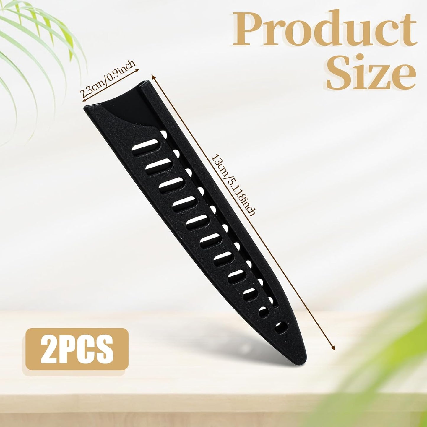 Fundas protectoras para cuchillos de cocina y pelar de 5 pulgadas negras