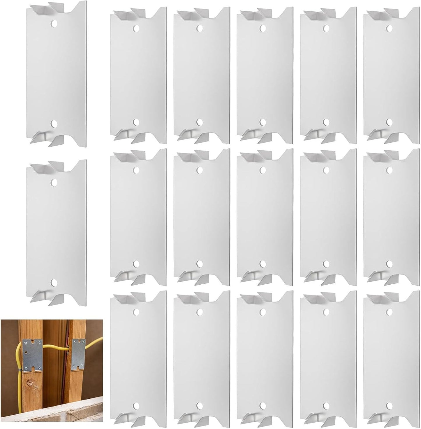 50 Placas Clavos Tachuelas Madera Protector Cable 1.5x3pulg