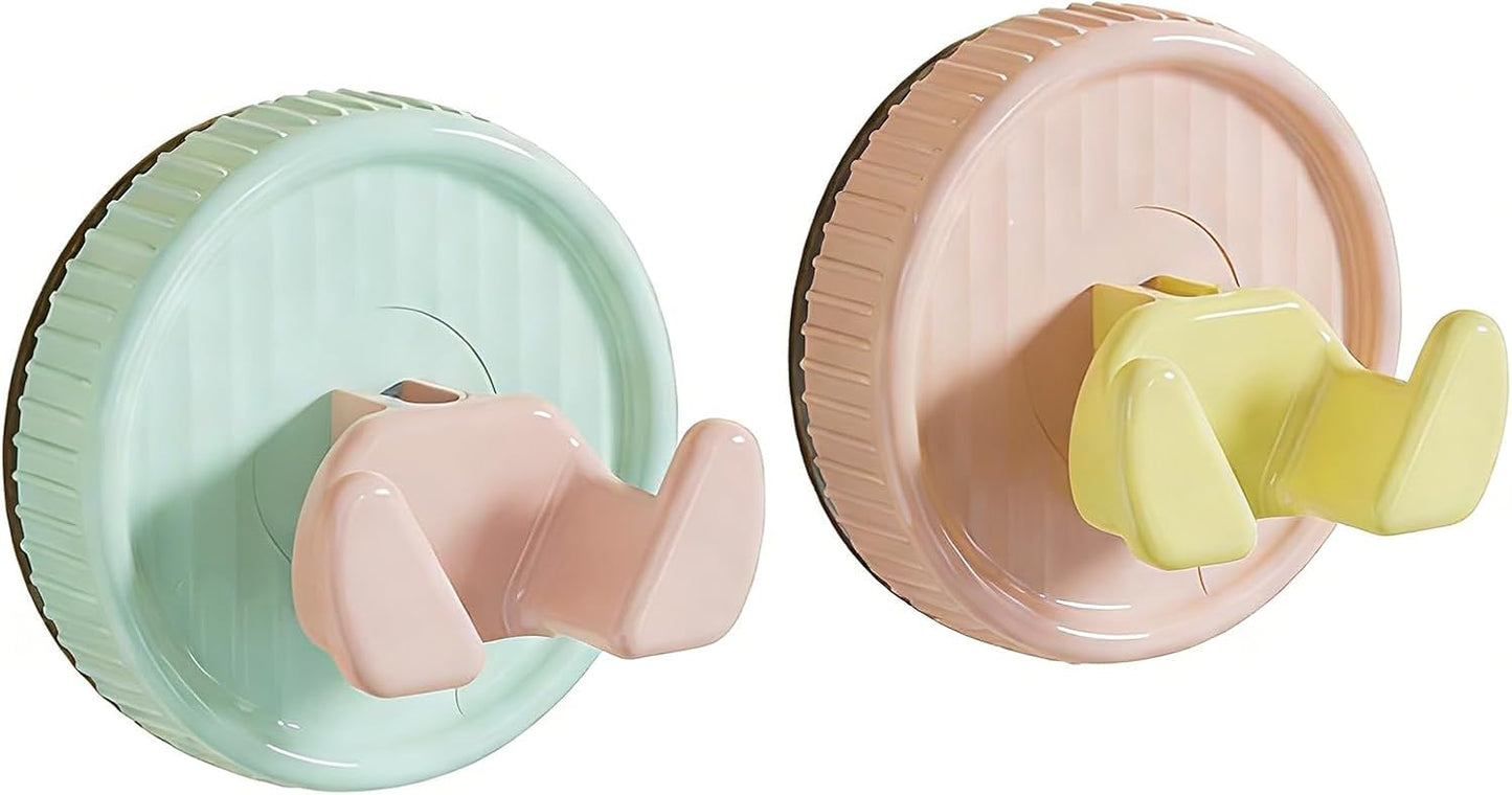 Ganchos ventosa baño cocina azul rosa pack 2