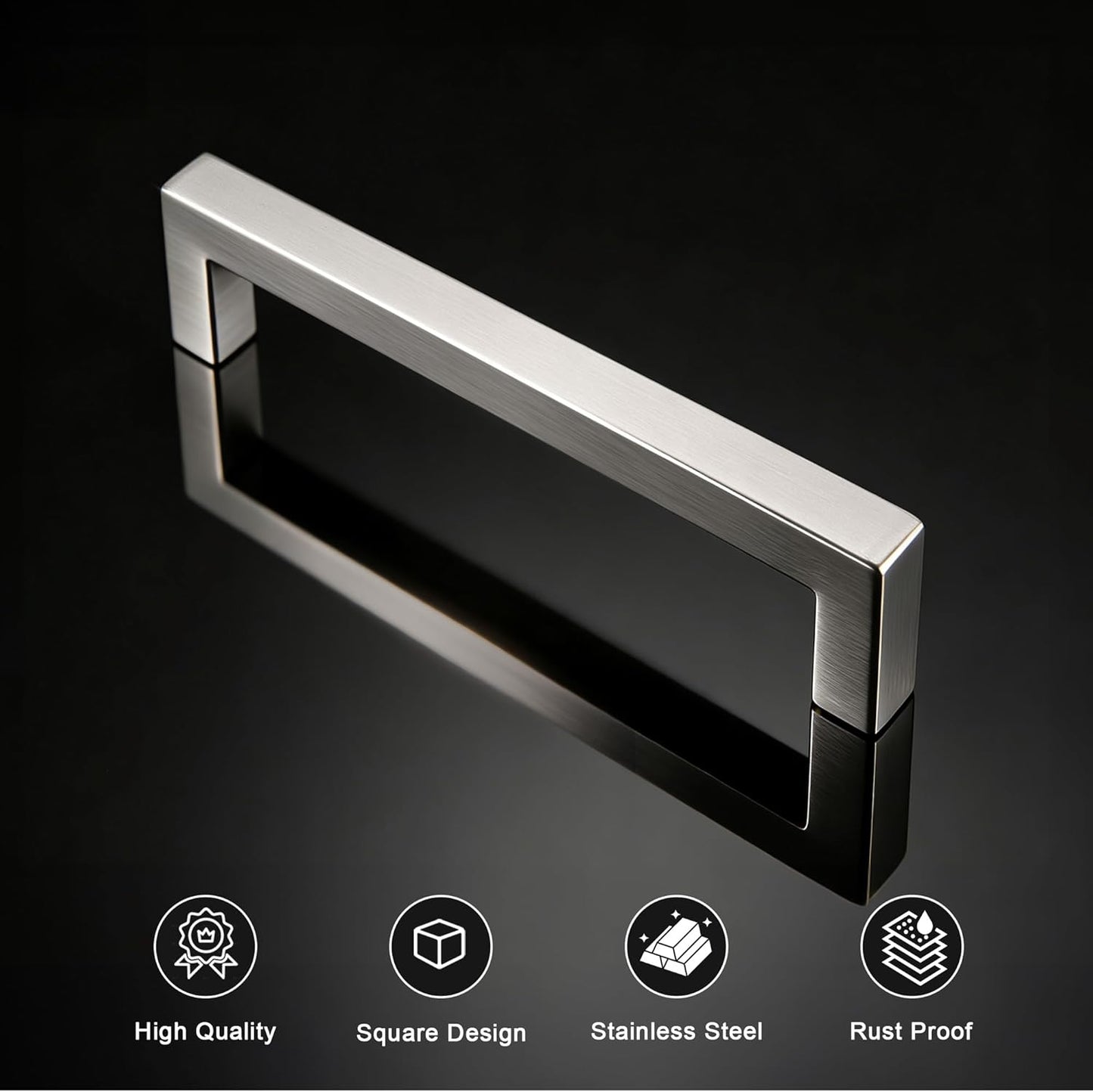 10 Manijas Gabinete Níquel Cepillado 5pulg Acero Inox
