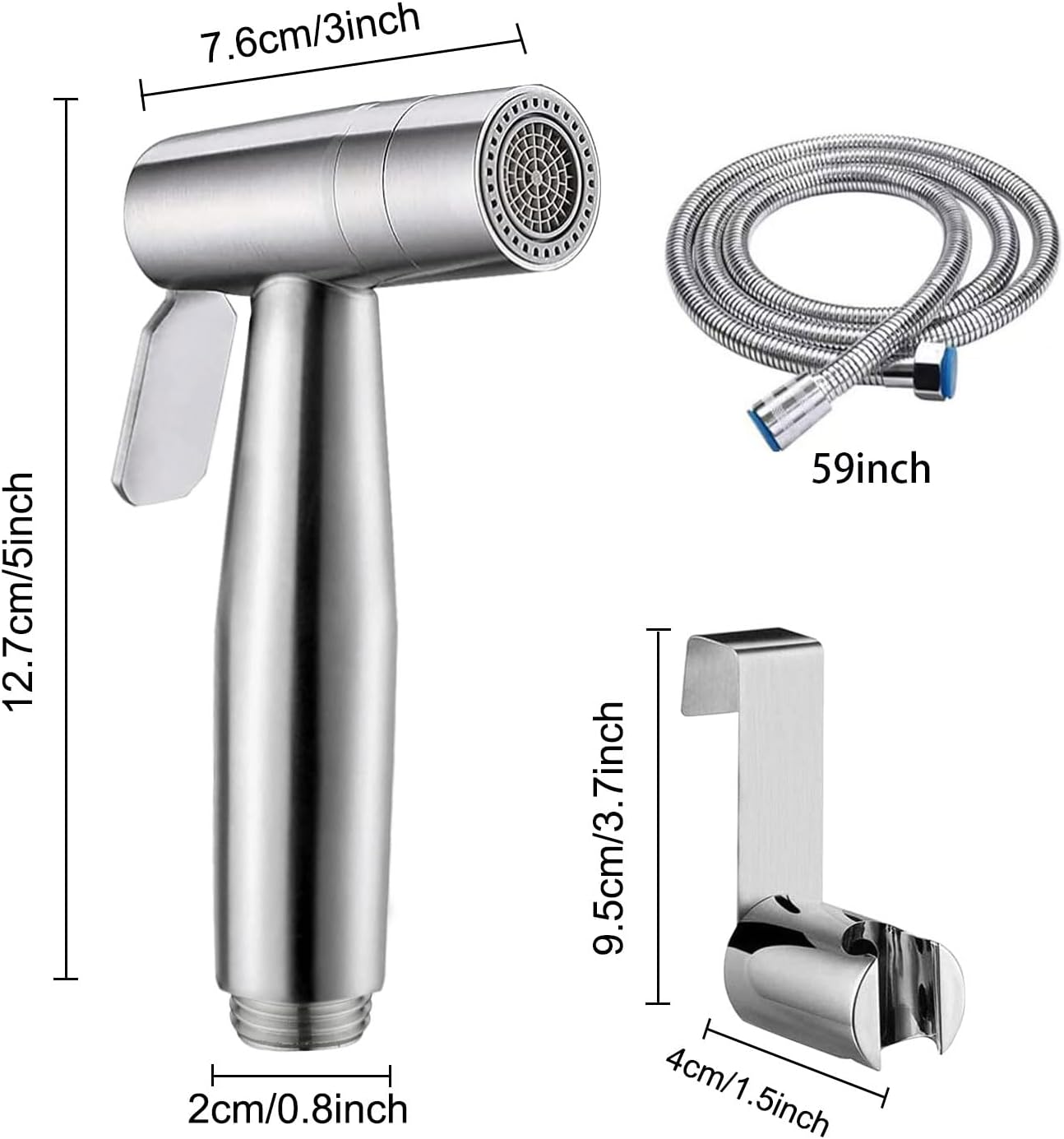 Kit ducha bidé 2 modos manguera 4.9pulg soporte