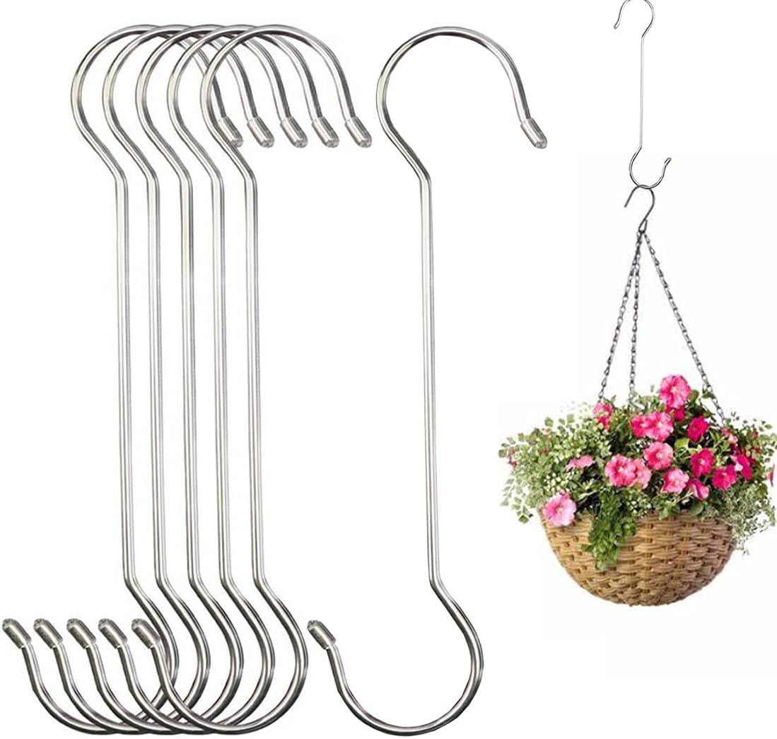 6 Ganchos S Extra Grandes para Colgar Plantas 12pulg