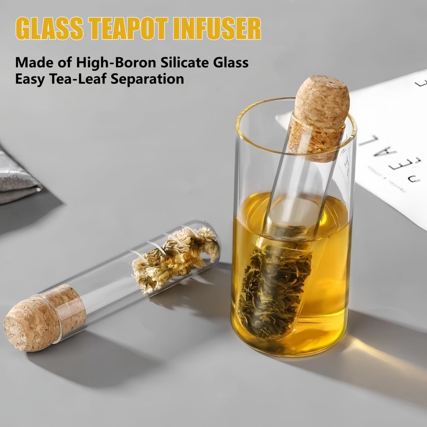 Infusor té vidrio para hojas sueltas 6.1x1.2pulg