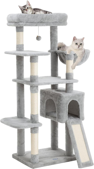 Árbol gatos 54pulg con hamaca y percha felpa