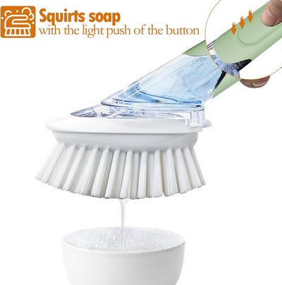 Juego cepillo repuesto con dispensador jabón y soporte cocina