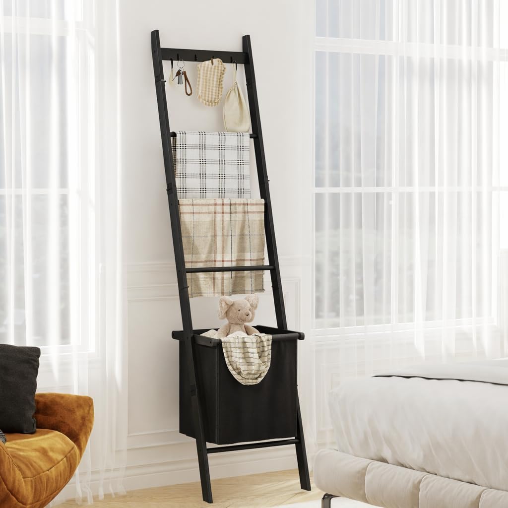 Escalera manta con cesta 5 niveles 4 ganchos sala baño