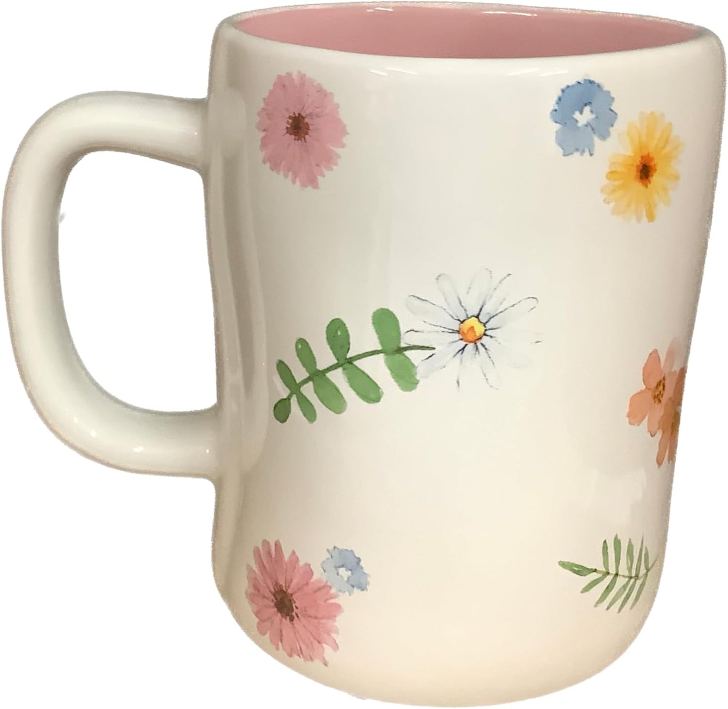 Taza Café Diseño Floral y Botánico Interior Rosa