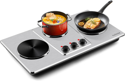 Placa caliente eléctrica triple 7 pulg hierro fundido 11 niveles