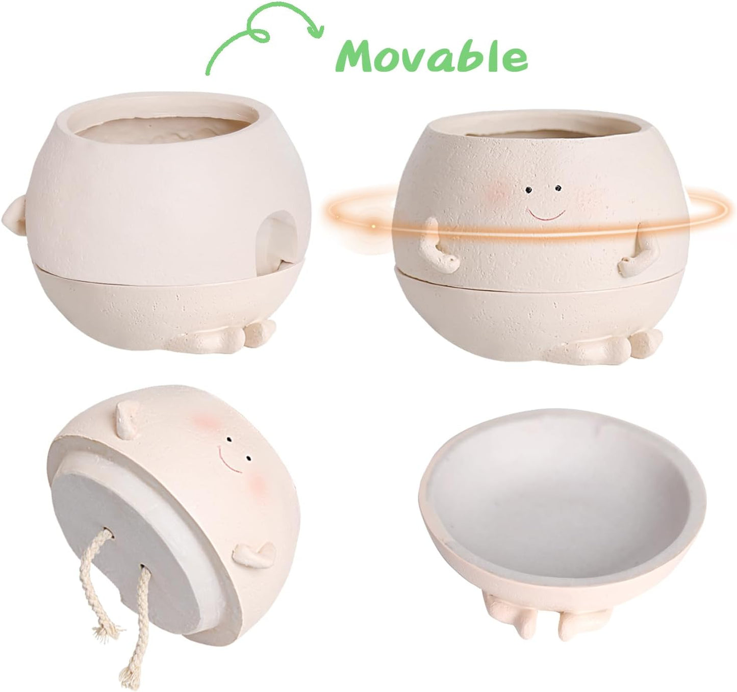 Maceta riego automático cara sonriente plantas