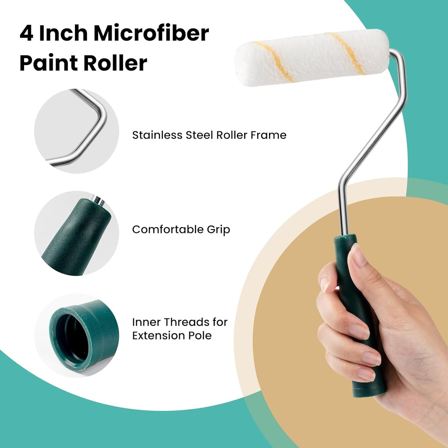Kit 14 Rodillos Pintura 4pulg Microfibra