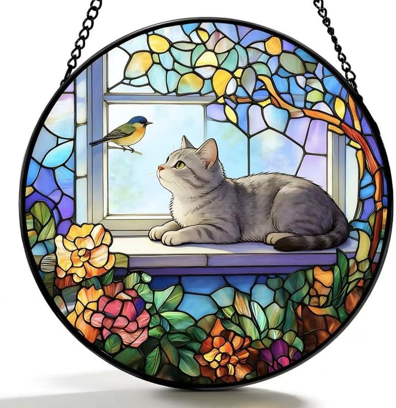 Atrapasoles para gatos en ventanas decorativo colorido
