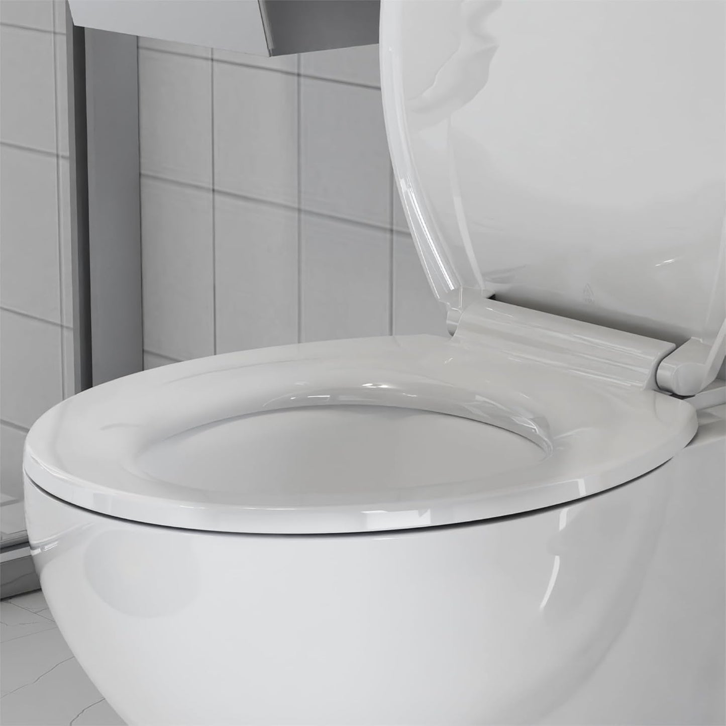 Asiento inodoro redondo plástico duradero color blanco