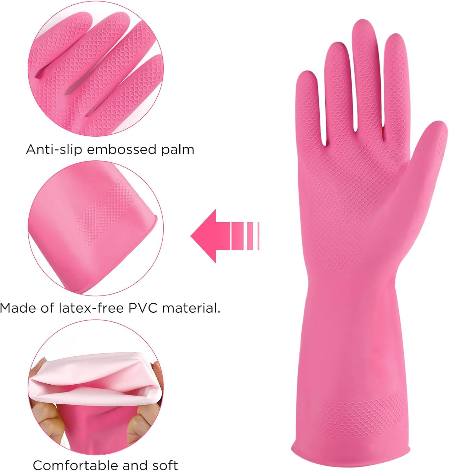 Guantes goma para lavar platos cocina reutilizables
