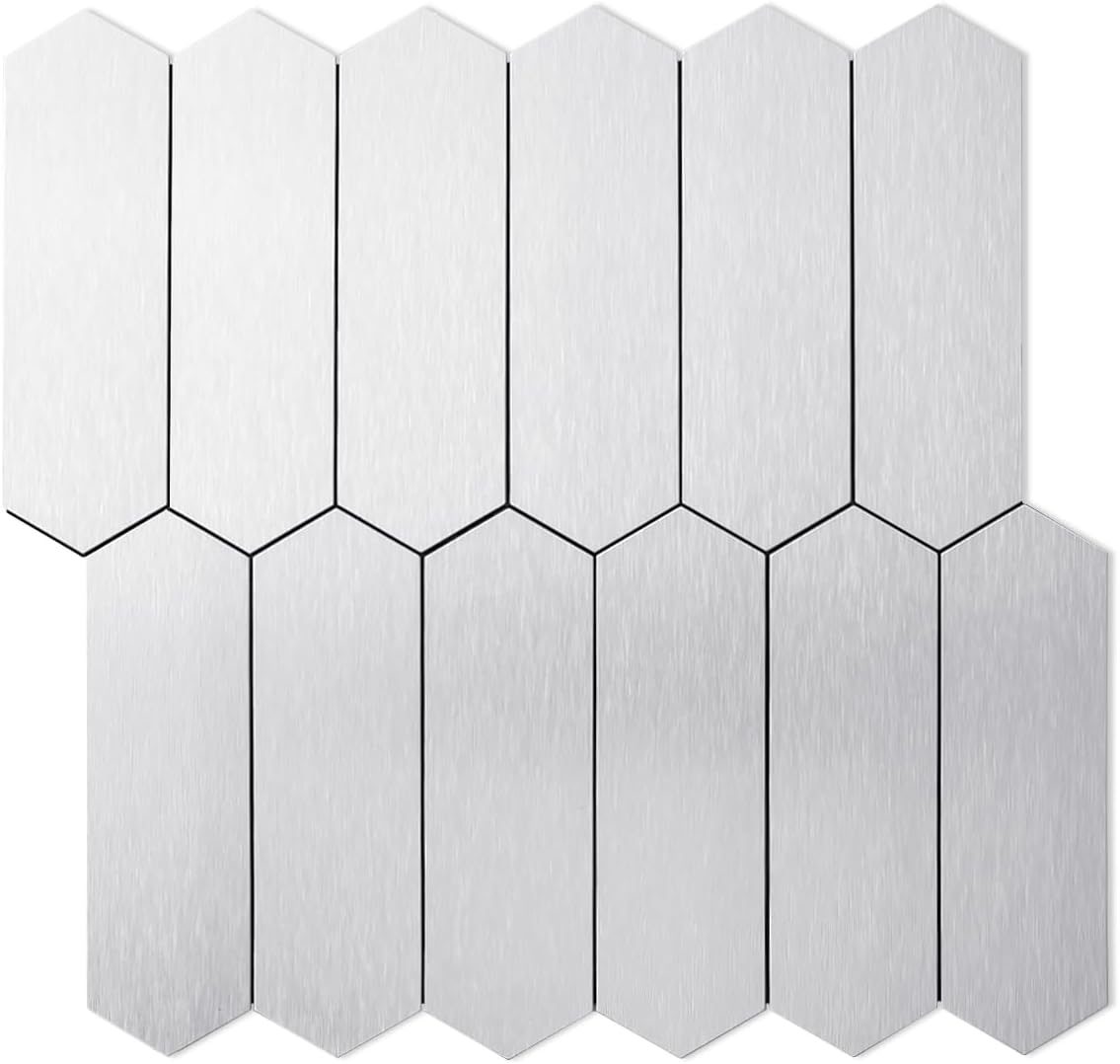 10 Hojas Metal Cepillado 12x12pulg Azulejos PVC