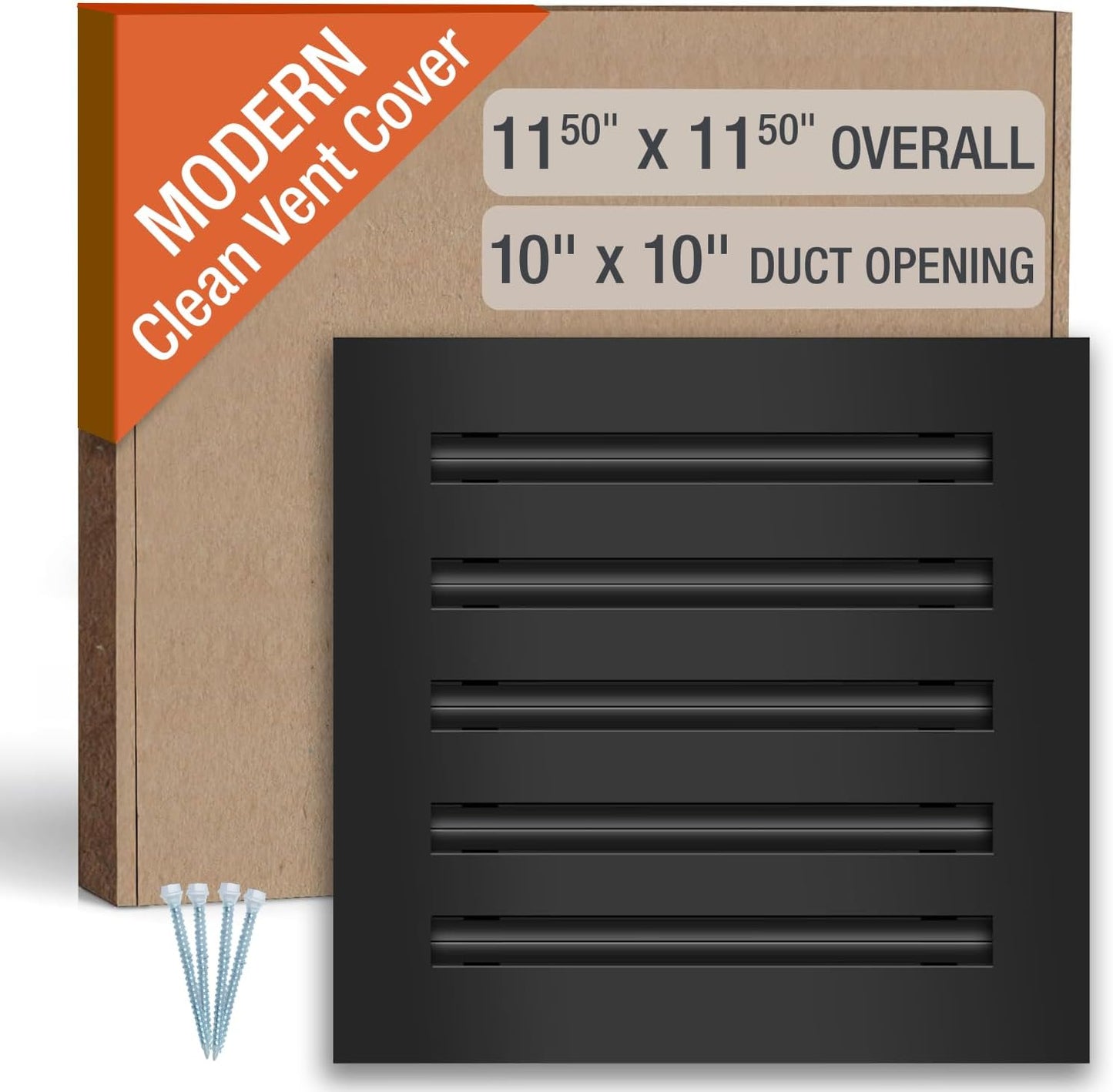 Cubierta ventilación CA 10x10pulg negra difusor ranura