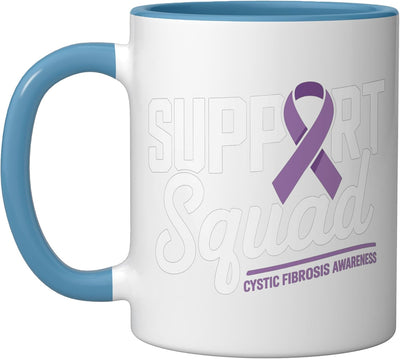 Taza Cerámica Fibrosis Mes de Mayo Azul/Blanco