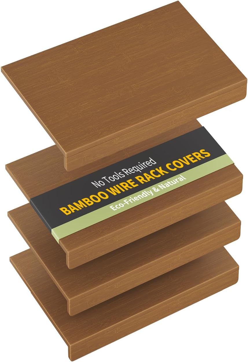Fundas estante bambú modulares 24pulg nogal 4 Pzas