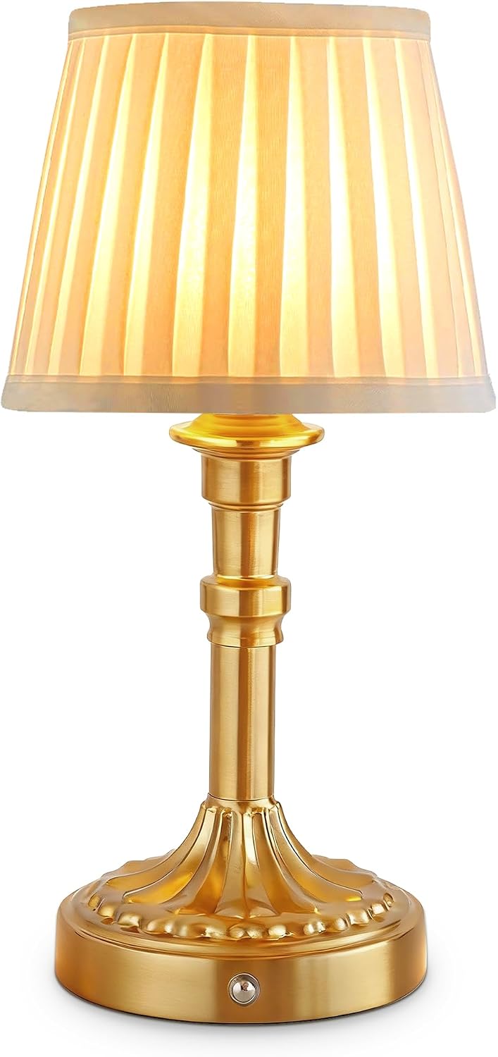 Lámpara mesa inalámbrica LED recargable bronce