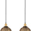 Lámpara colgante vintage 2 luces vidrio ámbar cocina isla