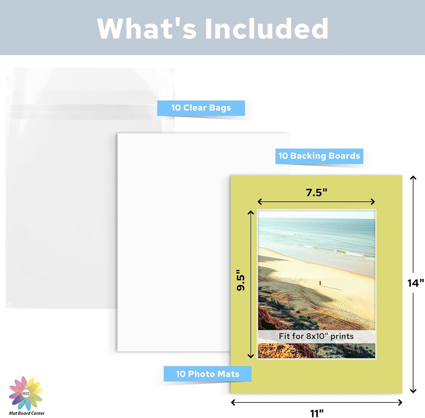 Tablero 11x14 pack 10 sin ácidos 4 capas núcleo blanco
