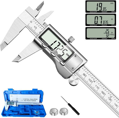 Pinza digital acero inox pantalla LCD 6pulg métrica