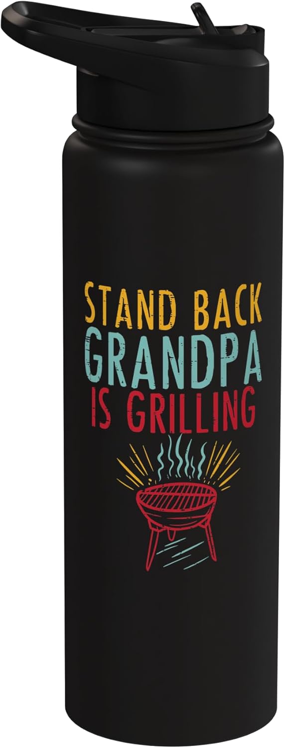 Botella de agua aislada para hombres con asado de acero inoxidable