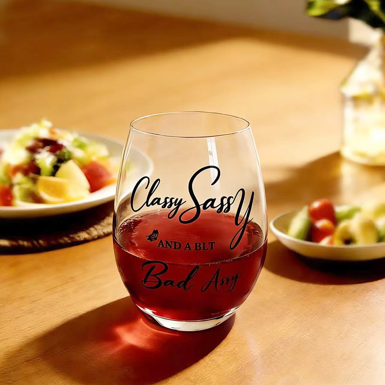 Copa de vino sin tallo regalo divertido para mujeres