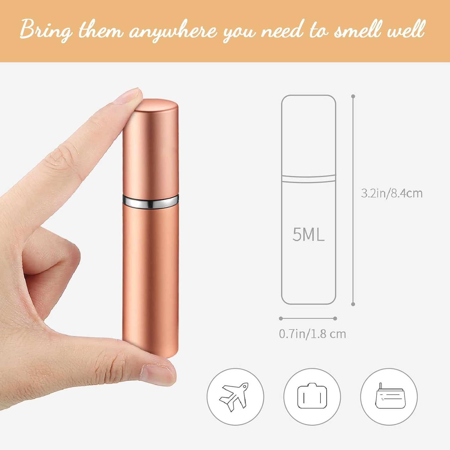 7 Atomizadores Perfume Recargables 0.2oz con Bomba Transferencia
