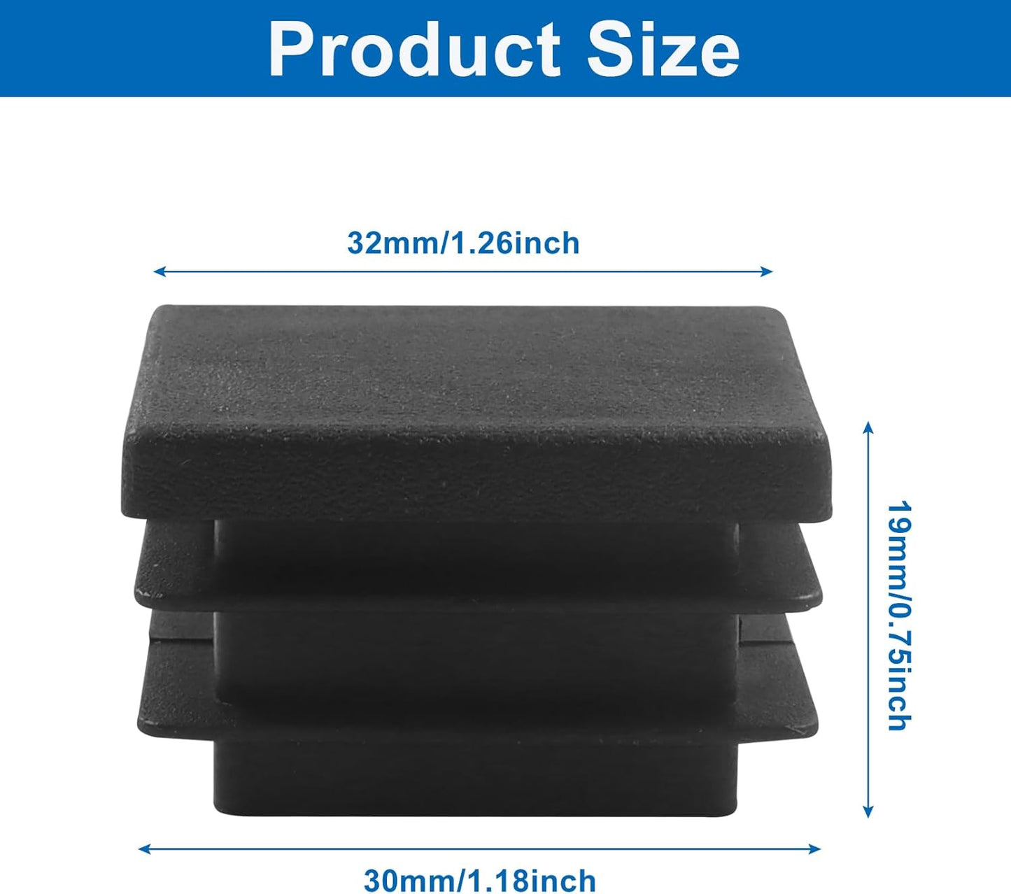 30 Tapones Plástico 1-1/4pulg Insertos Tubo Negro