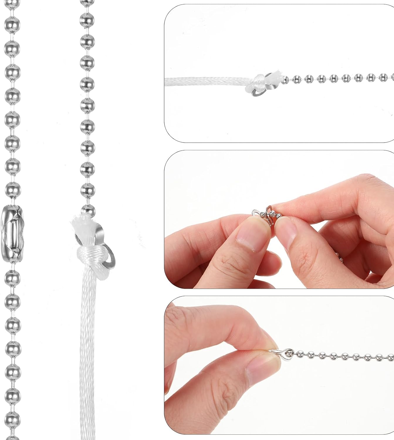 4 Extensión Cadena Tracción Conector Ajustable 0.118pulg