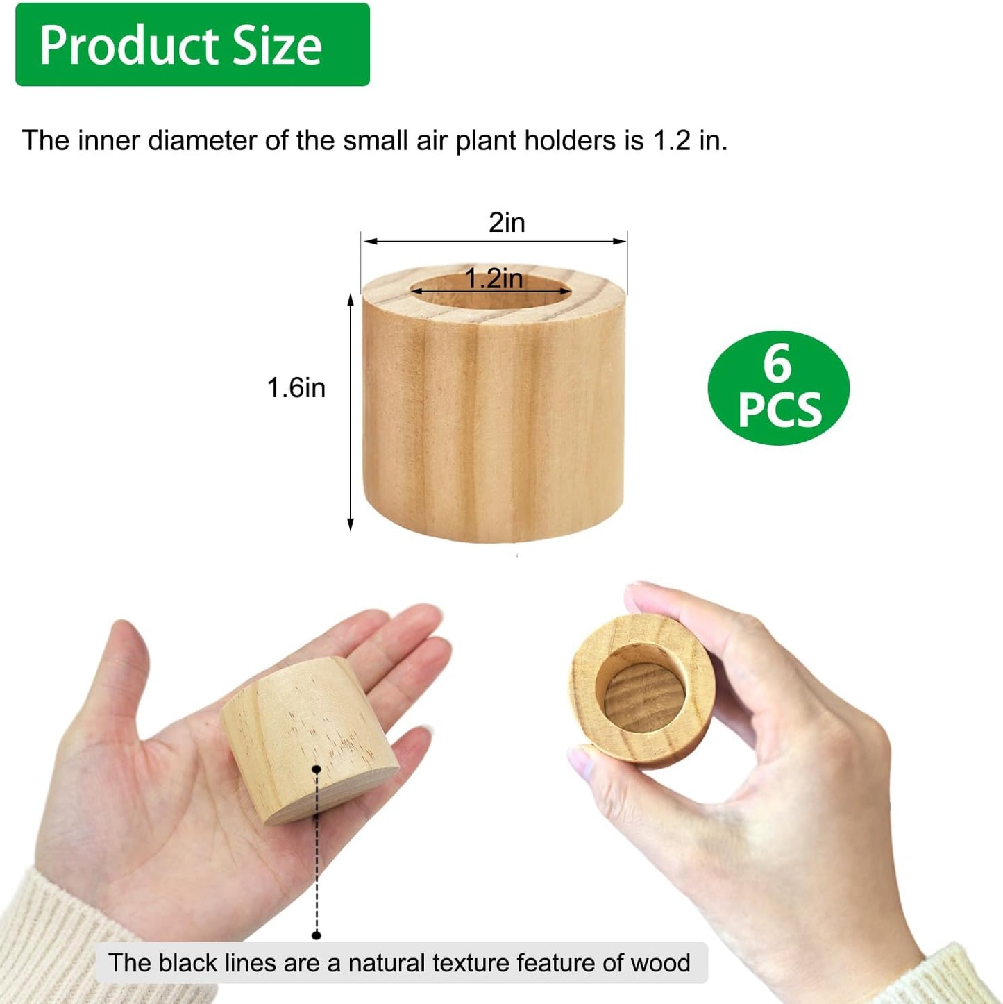 6 Soportes Plantas Aire Madera Decoración Hogar