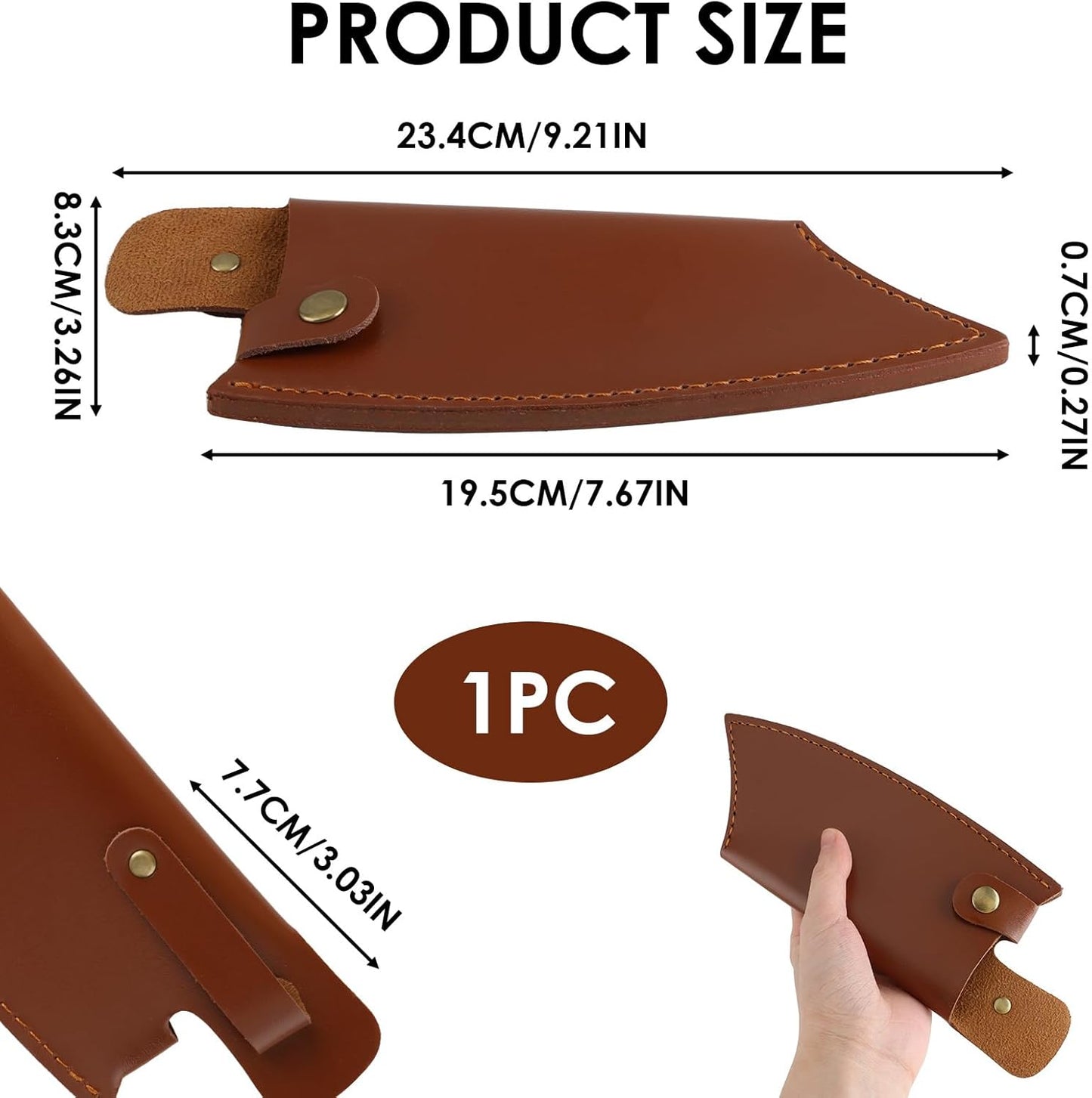 Funda cuero sintético para cuchillos chef y camping